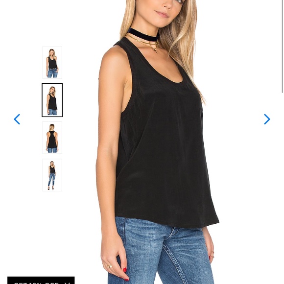 Joie Alicia silk tank top in Caviar - new with tags - Picture 2 of 5